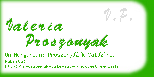 valeria proszonyak business card